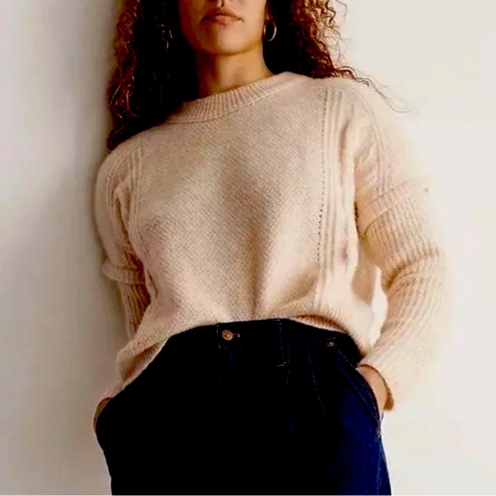 Madewell Cable Pullover Sweater Size M